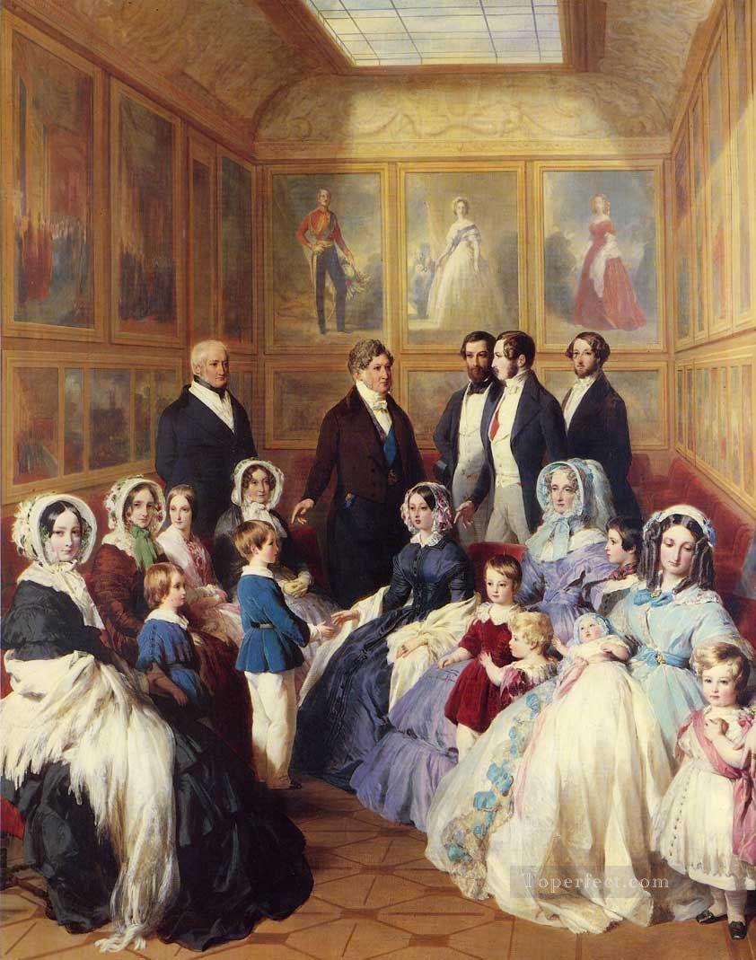 Queen Victoria and Prince Albert with the Family of King Louis Philippe Franz Xaver Winterhalter Oil Paintings